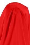 Satinlook shirt met ronde/v-hals en korte geplooide mouwen van het merk Studio Anneloes in de kleur rood.