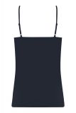 Singlet van travelstof van het merk Studio Anneloes met verstelbare smalle bandjes en een knoopdetail bij de borsten in de kleur dark blue.
