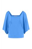 Travelblouse van het merk Studio Anneloes met vierkante halslijn en halflange wijde mouwen in de kleur shirt blue.