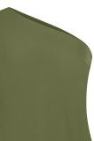 One shoulder top met korte mouw gemaakt van travelstof van het merk Studio Anneloes in de kleur army.