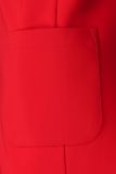 Travel blazer met reversekraag, opgestikte zakken en knoopsluiting van het merk Studio Anneloes in de kleur rood.