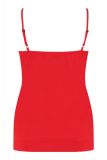 Singlet van travelstof van het merk Studio Anneloes met verstelbare smalle bandjes en een knoopdetail bij de borsten in de kleur rood.