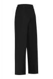 High waist travel broek met wijde pijpen, steekzakken en elastische tailleband met strikceintuur van het merk Studio Anneloes in de kleur zwart.