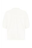 Katoenen blouse van het merk Studio Anneloes met ronde kraag, knoopsluiting en korte pofmouwen in de kleur off white.
