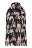 Mouwloze top met print, hoge ronde hals en losse fit van het merk Studio Anneloes in de kleur taupe/blush.