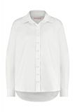 Basic blouse met regular fit, lange mouwen met manchetten en ronde afsnede aan de achterzijde van het merk Studio Anneloes in de kleur wit.