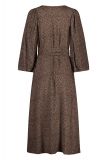 Midi jurk met  V-hals, steekzakken, ceintuur en wijde mouwen van het merk Studio Anneloes in de kleur bronze/neon pink.
