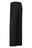 Travel broek met wijde pijpen, elastieken tailleband en sierknopen bij de steekzakken van het merk Studio Anneloes in de kleur zwart.