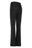 Flair travelbroek met rib van het merk Studio Anneloes met elastieken tailleband, paspelzakken voor en opgestikte zakken achter in de kleur zwart.