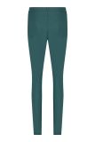 Slimfit broek van het merk Studio Anneloes met faux leather voorkant en travelstof achterkant in de kleur donker groen.