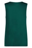 Satinlook mouwloze top met V-hals met kanten biesje van het merk Studio Anneloes in de kleur donker groen.