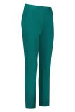 Travel broek met elastieken tailleband met riemlussen, steekzakken en splitje bij de broekspijp van het merk Studio Anneloes in de kleur dark green.