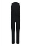 Mouwloze jumpsuit van het merk Studio Anneloes met gilet stijl bovenkant en regular pijpen in de kleur zwart.
