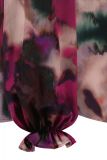 Satinlook blouse met print van het merk Studio Anneloes met ronde hals, volledige knoopsluiting en lange mouwen met elastieken boordje met ruche in de kleur cappu/neon pink.