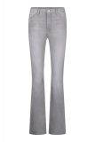 Flared spijkerbroek van het merk Studio Anneloes met 5-pocket model, tailleband met riemlussen en gecombineerde knoop/ritssluiting in de kleur licht grijs.