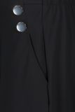 Travelbroek met elastieken tailleband, rechte pijp en knopen aan beide zijkanten van het merk Studio Anneloes in de kleur zwart.