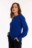 Pullover van het merk Studio Anneloes met geribd patroon, ronde hals en lange mouwen in de kleur azure.