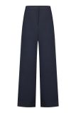 High waisted broek met wijde pijpen van het merk Studio Anneloes gemaakt van bonded travel kwaliteit in de kleur donker blauw.