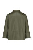 Faux leather blouse van Studio Anneloes met driekwart mouwen in de kleur groen.