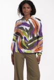 Overhemd met lange mouwen, blousekraag, knoopsluiting en all-over print in multi color.
