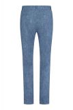 Comfortabele broek van travelstof met elastieken tailleband met riemlusjes van het merk Studio Anneloes in de kleur jeans blauw.