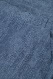 Blauwe travel broek met jeansprint van het merk Studio Anneloes.
