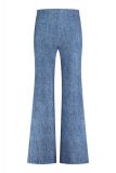 Denim look broek van Studio Anneloes met elastieken tailleband en steekzakken in de kleur blauw.