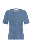 Ilse travel t-shirt van het merk Studio Anneloes met ronde hals en korte mouwen in de kleur mid jeans.