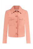 Travel jacket met knoopsluiting, borstzakken en grote klassieke kraag van het merk Studio Anneloes in de kleur oud roze.