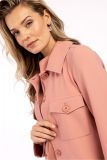 Jacket met knopen, borstzakken, lange mouwen en klassieke brede kraag van het merk Studio Anneloes in de kleur dark pink.