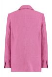 Tweed jasje met reverskraag, dubbele knoopsluiting, faux klepzakken en lange mouwen van het merk Studio Anneloes in de kleur donker roze.