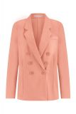 Double breasted travel blazer met regular fit, faux borstzakje en lange mouwen met splitje van het merk Studio Anneloes in de kleur dusty pink.