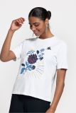 Regular fit T-shirt met opdruk en ronde hals van het merk Studio Anneloes in de kleur wit.