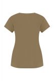 Shirt van travelstof met V-hals en aangesloten fit van het merk Studio Anneloes in khaki kleur.