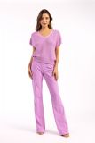 Flairtrousers van Studio Anneloes met elastiek in de tailleband en handige zakken voor in de kleur lila/pink.