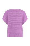 Gehaakte top met grote V-neck, korte mouwen en regular fit van het merk Studio Anneloes in de kleur lila pink.