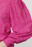 Top met V-hals en pofmouwen van het merk Sisters Point in de kleur roze.