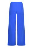 Pantalon met wijde pijpen en comfortabele fit door de elastieken tailleband van het merk Sisters Point  in de kleur cobalt blauw.