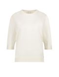 Pullover van het merk Fabienne Chapot met ronde hals en korte pofmouwen met knoopje in de kleur off white.