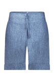 Travel bermuda van het merk Studio Anneloes met tailleband met rijgkoord en steekzakken voor in de kleur mid jeans.