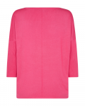 Gebreide pullover van het merk Freequent met driekwart mouwen met ribgebreide boorden en een ronde hals in de kleur carmine rose.