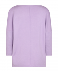 Gebreide pullover van het merk Freequent met driekwart mouwen met ribgebreide boorden en een ronde hals in de kleur lavendula.