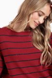 11784 Farah Stripe Lurex Pullover - Red/Dark Blue