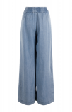 Wijde lyocell broek met elastieken tailleband in de kleur blauw.