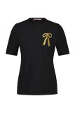 11911 Klaasje Bow T-Shirt - Black