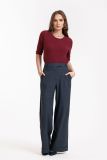 11947 Ozzie Woven Look Trousers - Midnight Blue