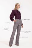 Extra lange flair trousers van studio anneloes met ruit