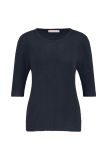 Gebreide top met ronde hals en halflange mouwen van het merk Studio Anneloes in de kleur dark blue.