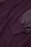 12061 Noortje Faux Leather Pullover - Blackberry