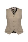 Getailleerd gilet van het merk Studio Anneloes met V-hals, knoopsluiting en faux zakken in de kleur latte.